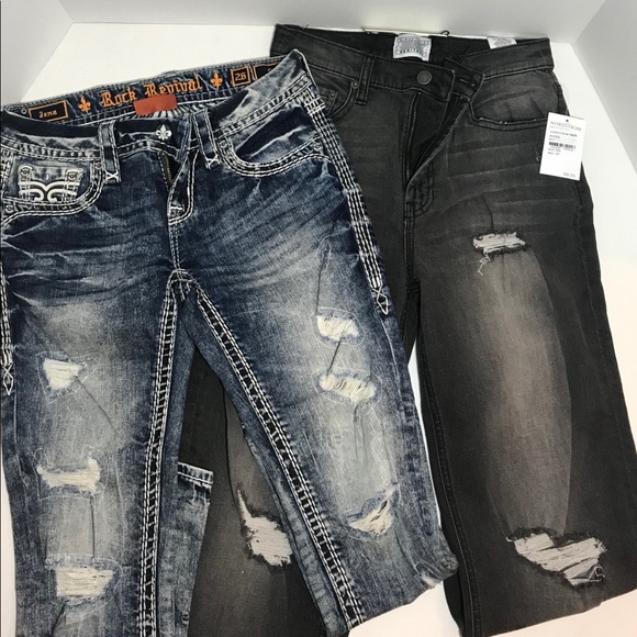 Jordache AND Rock Revival Denim - 2 Pr Jordache Heritage High Rise 26 Rock Revival26